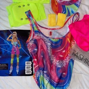 Barbie Roller Skate Dreamgirl 5 Piece Costume Set - Pink/combo (size S)